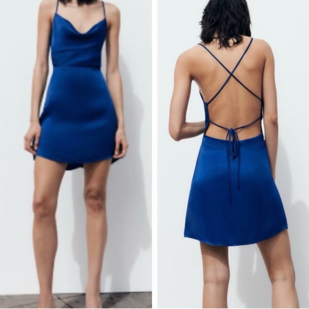 Zara Royal Blue Backless Dress